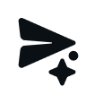 AI Send (paper airplane with sparkle dust)