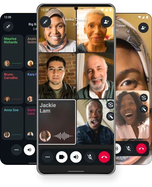 Screenshots of family group chat on WhatsApp connecting friends and family