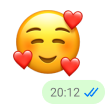 爱心眼的微笑表情符号,展示了 WhatsApp 的表情功能